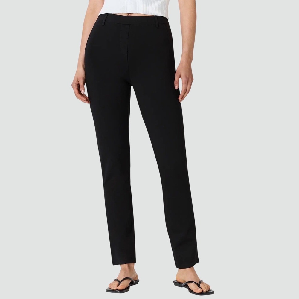 Quince Ultra-Stretch Ponte Straight Leg Pants Black Womens Size Medium